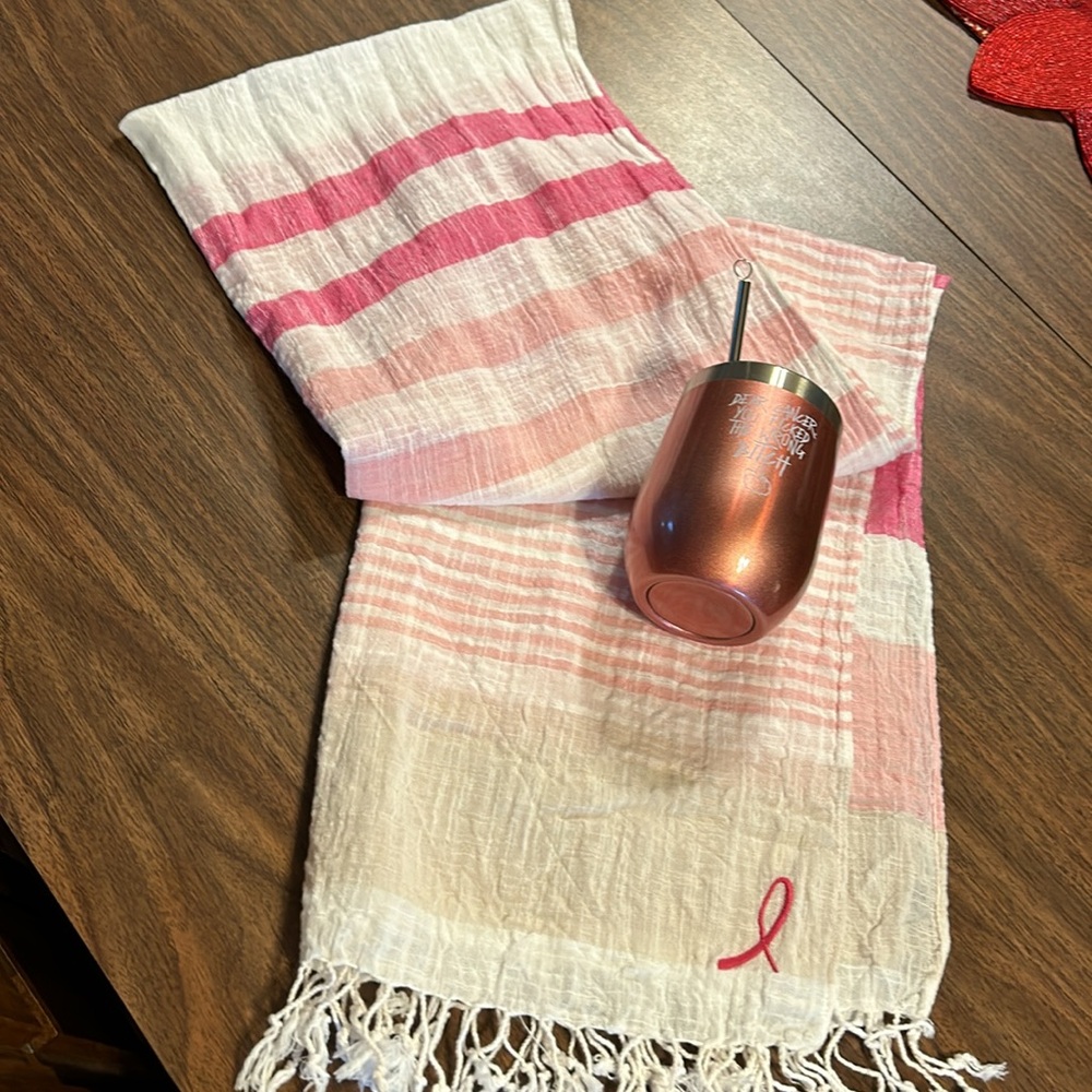 NWOT Breast Cancer Scarf and Mug 💕💕💕